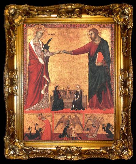 framed  Barna da Siena The Mystical Marriage of Saint Catherine sds, ta009-2